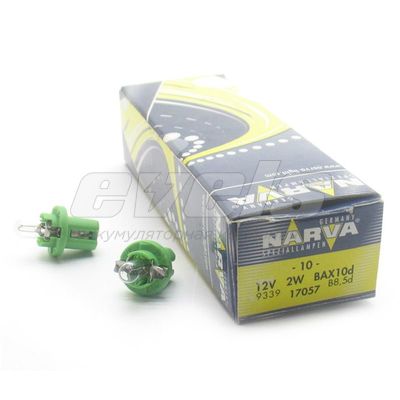 Лампа "NARVA" 12v 2W (BX8,5d light green) /BAX — основное фото